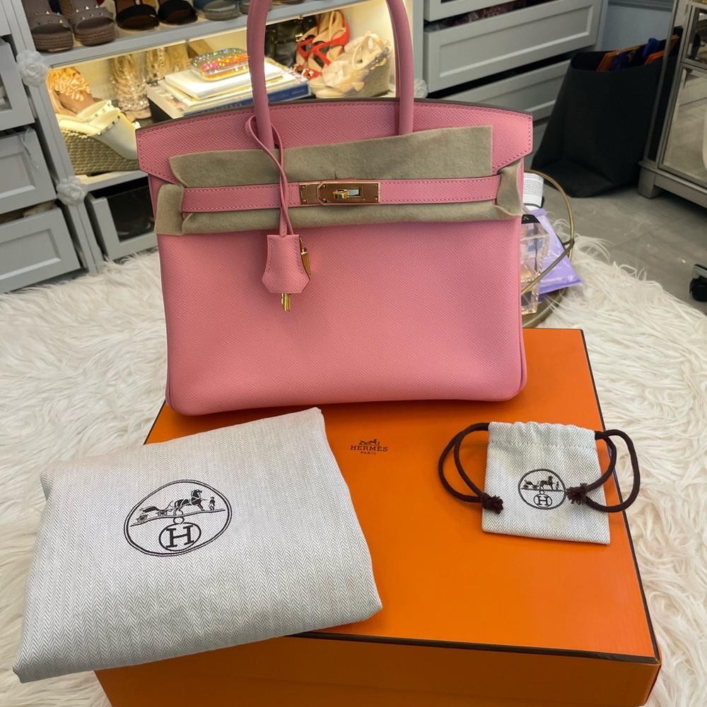 Hermes Birkin 30 Pink Clemence with Palladium Hardware